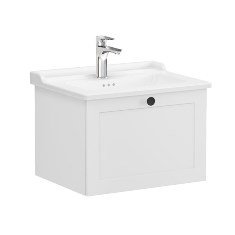 Vitra Root Classic 68786 Lavabo Dolabı, Tek Çekmeceli, 60 Cm, Mat Açık Gri, Klasik Lavabolu